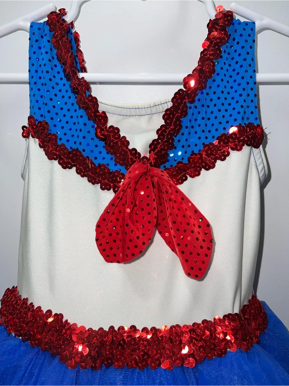 A Wish Come True “Good Ship Lollipop” Dance Costume Red White Blue